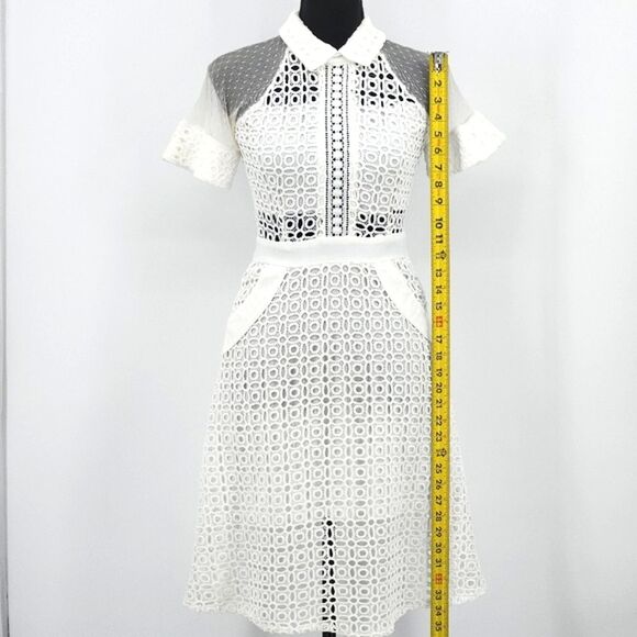 Little Star Korean Dress Womens Size XS White Lace Mesh Coquette Feminine Demure - Picture 12 of 16